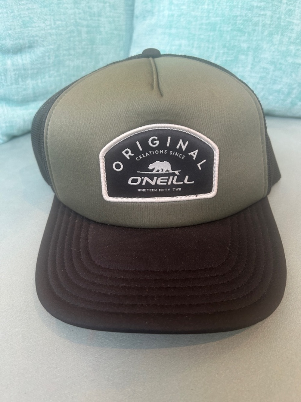 O'Neill Two-Tone Patch Trucker Hat - Olive Green & Black